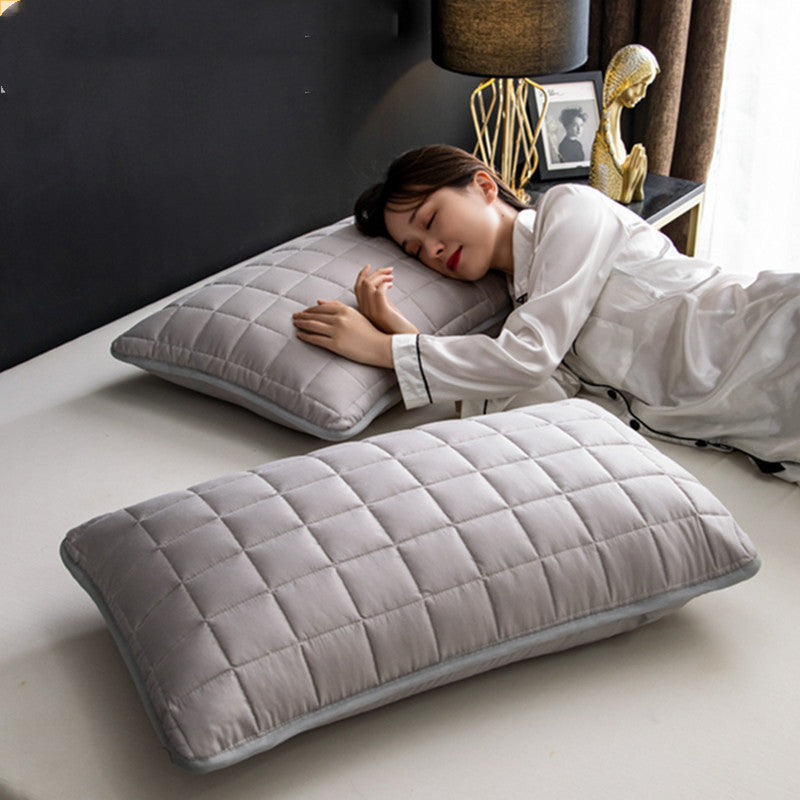 A Pair Of Quilted Oil Pillow Covers With Anti Slobber Head
