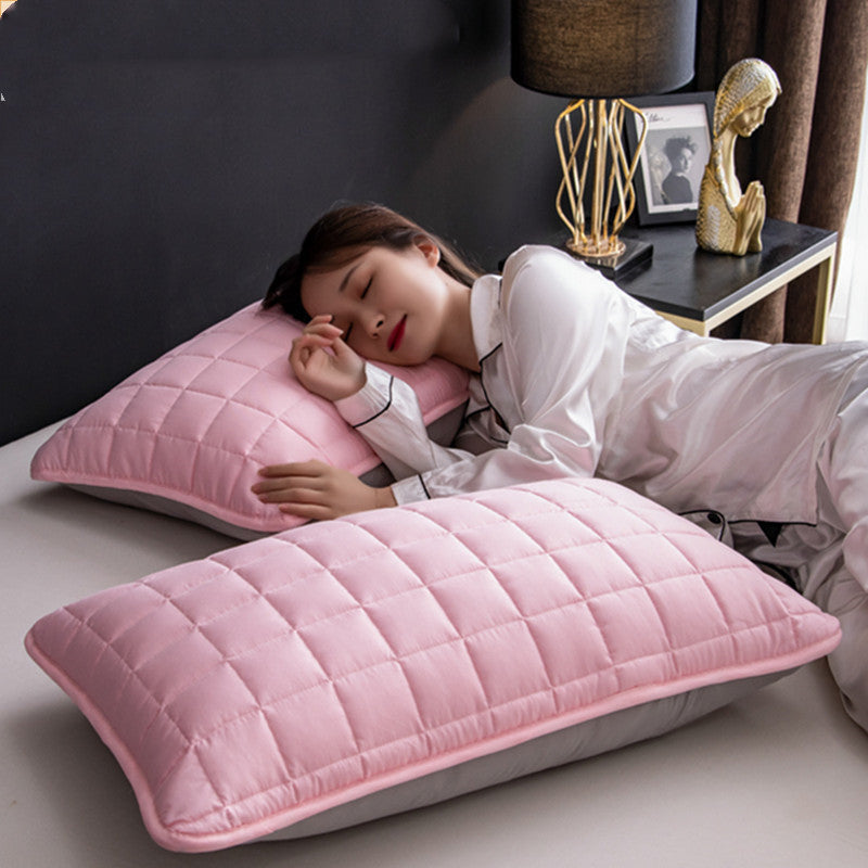 A Pair Of Quilted Oil Pillow Covers With Anti Slobber Head