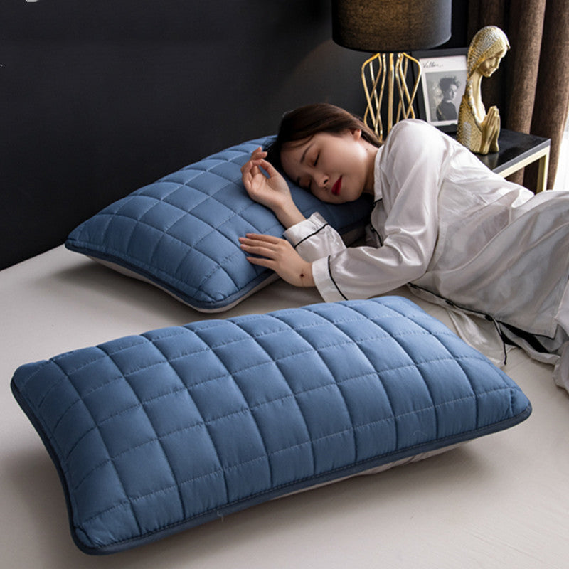 A Pair Of Quilted Oil Pillow Covers With Anti Slobber Head
