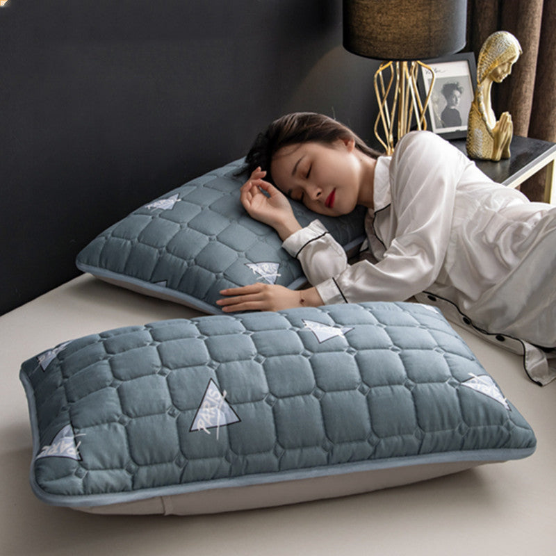 A Pair Of Quilted Oil Pillow Covers With Anti Slobber Head